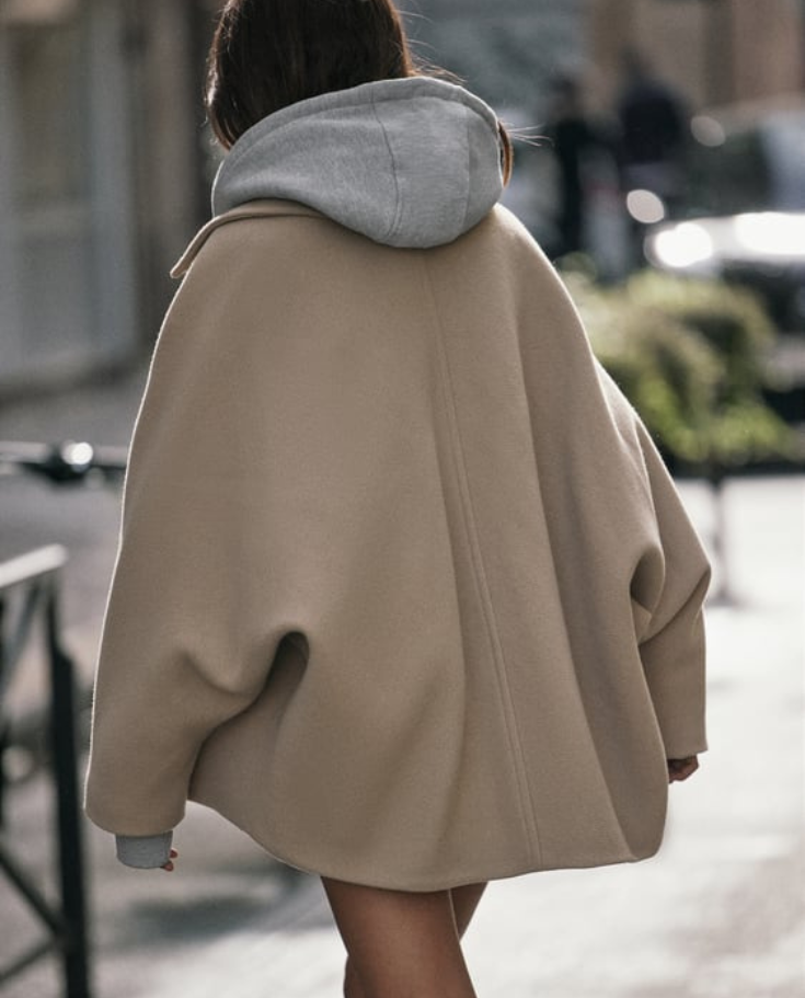 Levoire | Manteau En Laine Simple Coupe Décontractée Grande Taille Manteau En Laine Trench-Coat En Laine Femmes