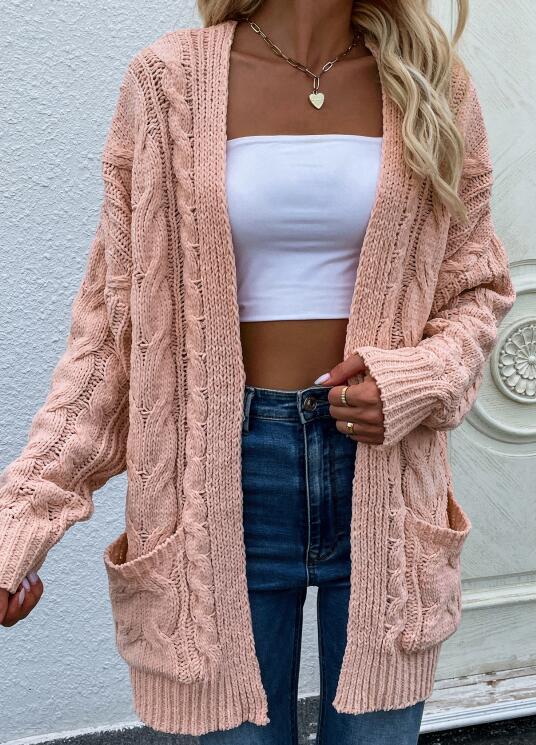 Levoire | Femmes Public Tricot Manches Longues Cardigan Rosa