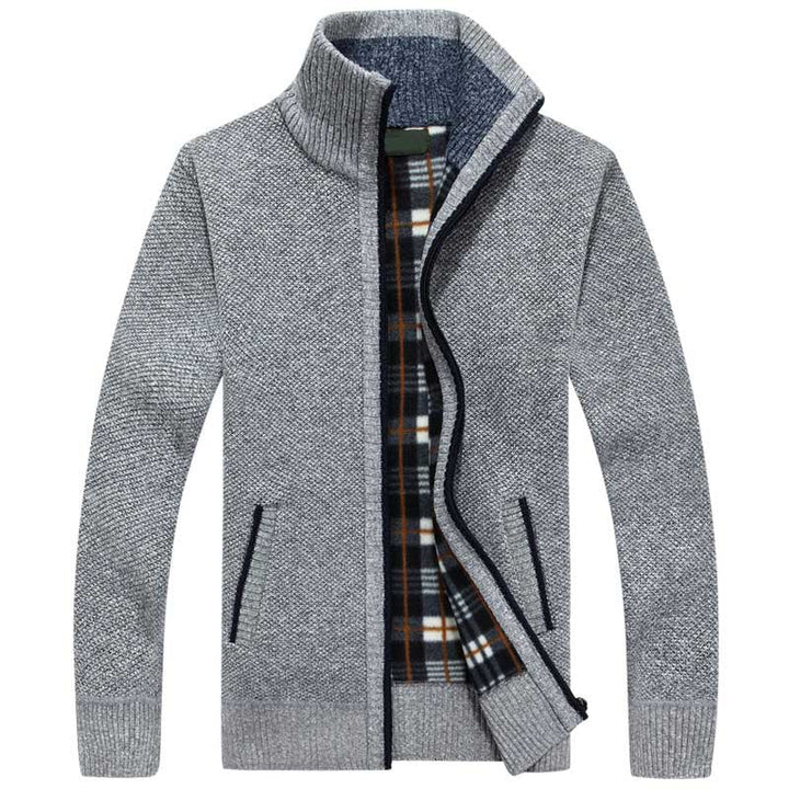 Levoire | Veste En Tricot Pour Hommes Avec Doublure En Polaire Gris clair