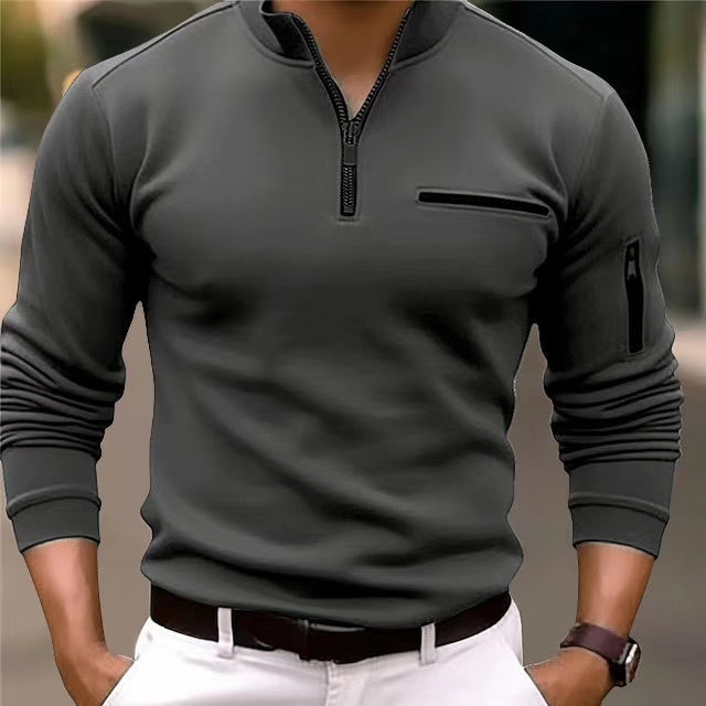 Levoire | Pull Pour Hommes Avec Fermeture Éclair Et Poches Gris