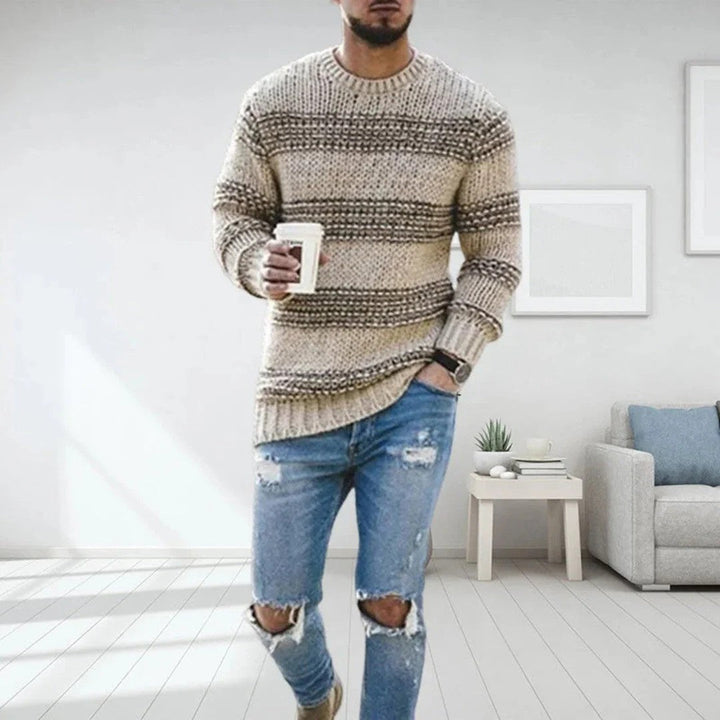 Levoire | Pull-Over En Laine Pour Homme En Patchwork Khaki