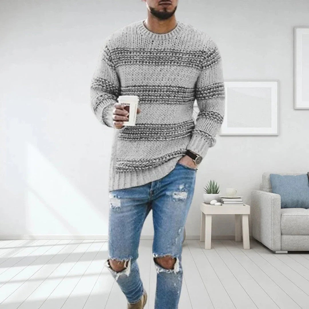 Levoire | Pull-Over En Laine Pour Homme En Patchwork Gris