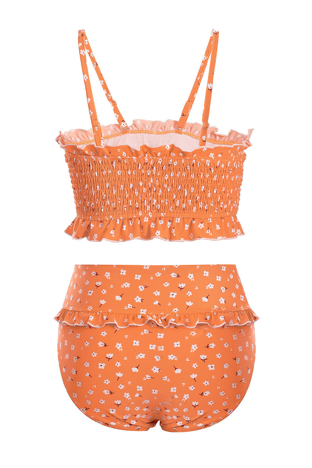 Levoire | Maillot de bain bandeau floral taille haute sans épaule