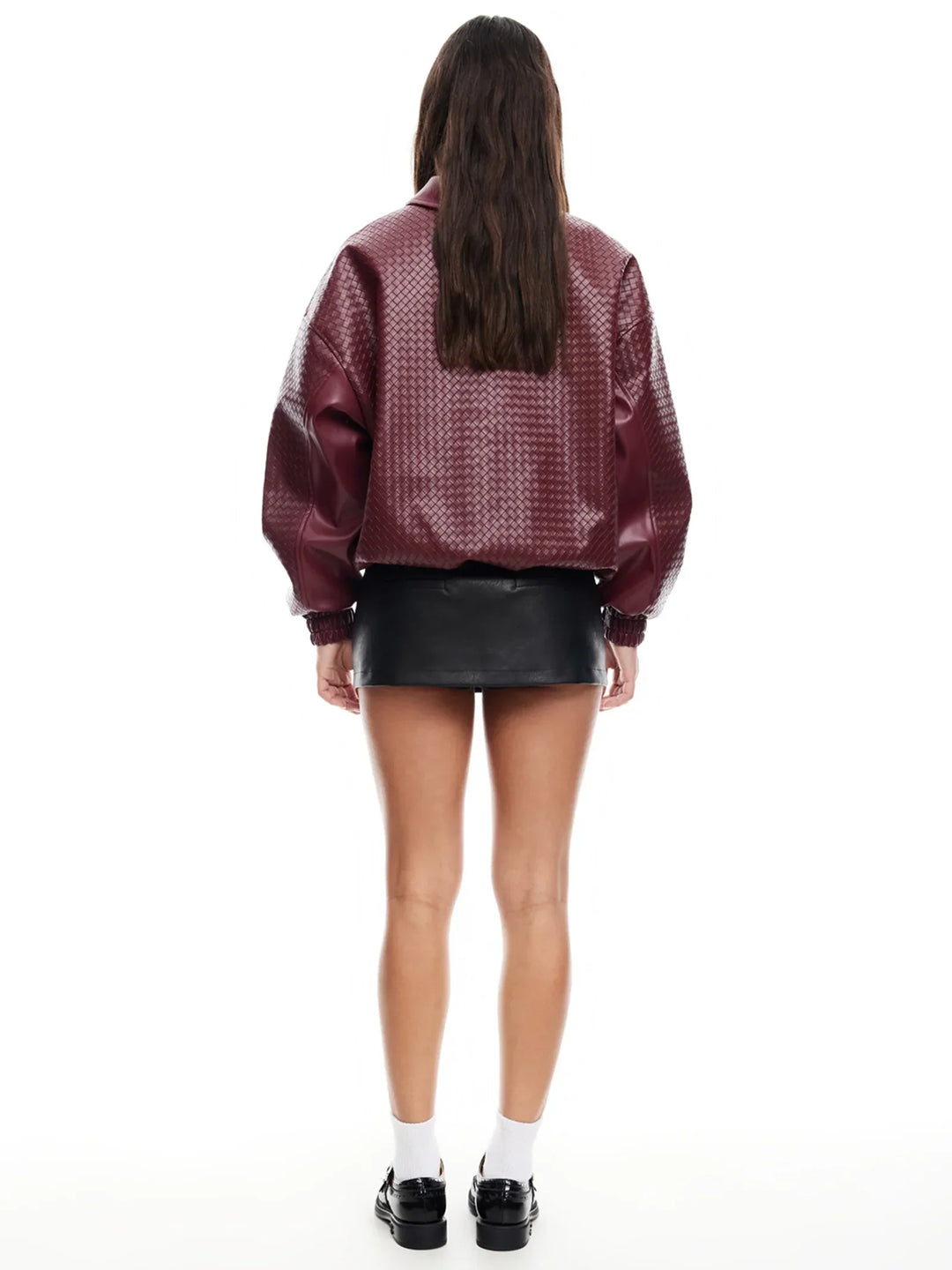 Levoire | Veste Bomber En Simili Cuir Tissé