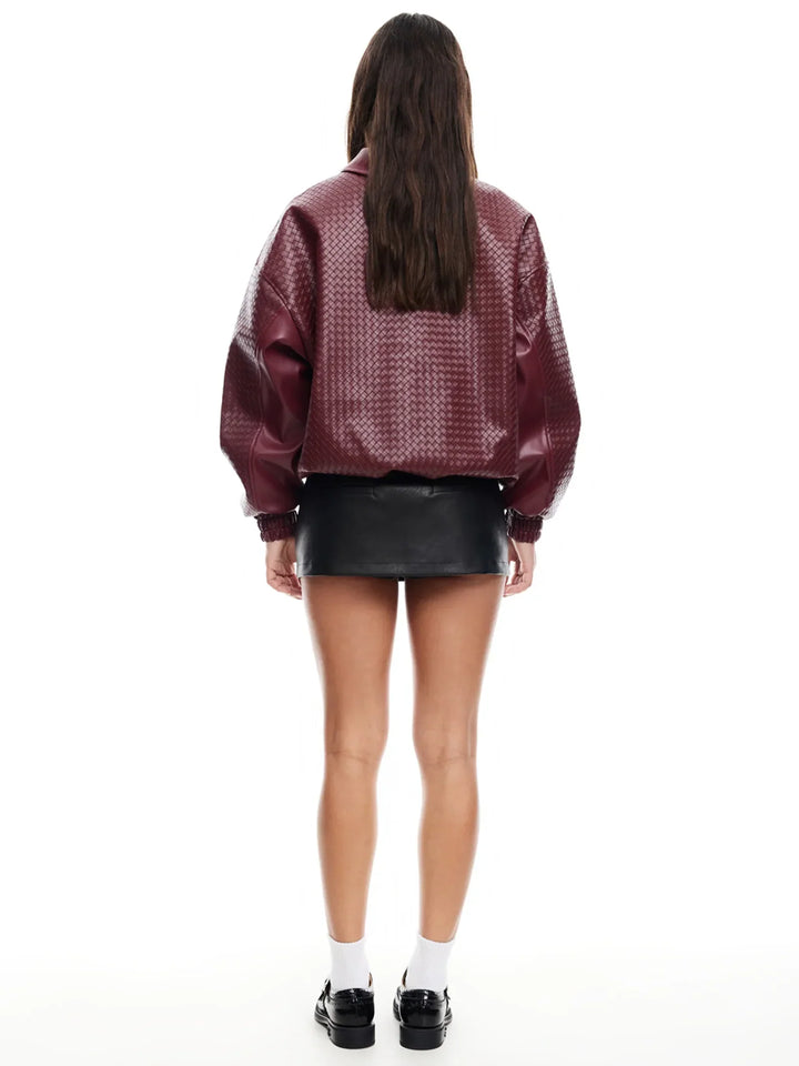 Levoire | Veste Bomber En Simili Cuir Tissé