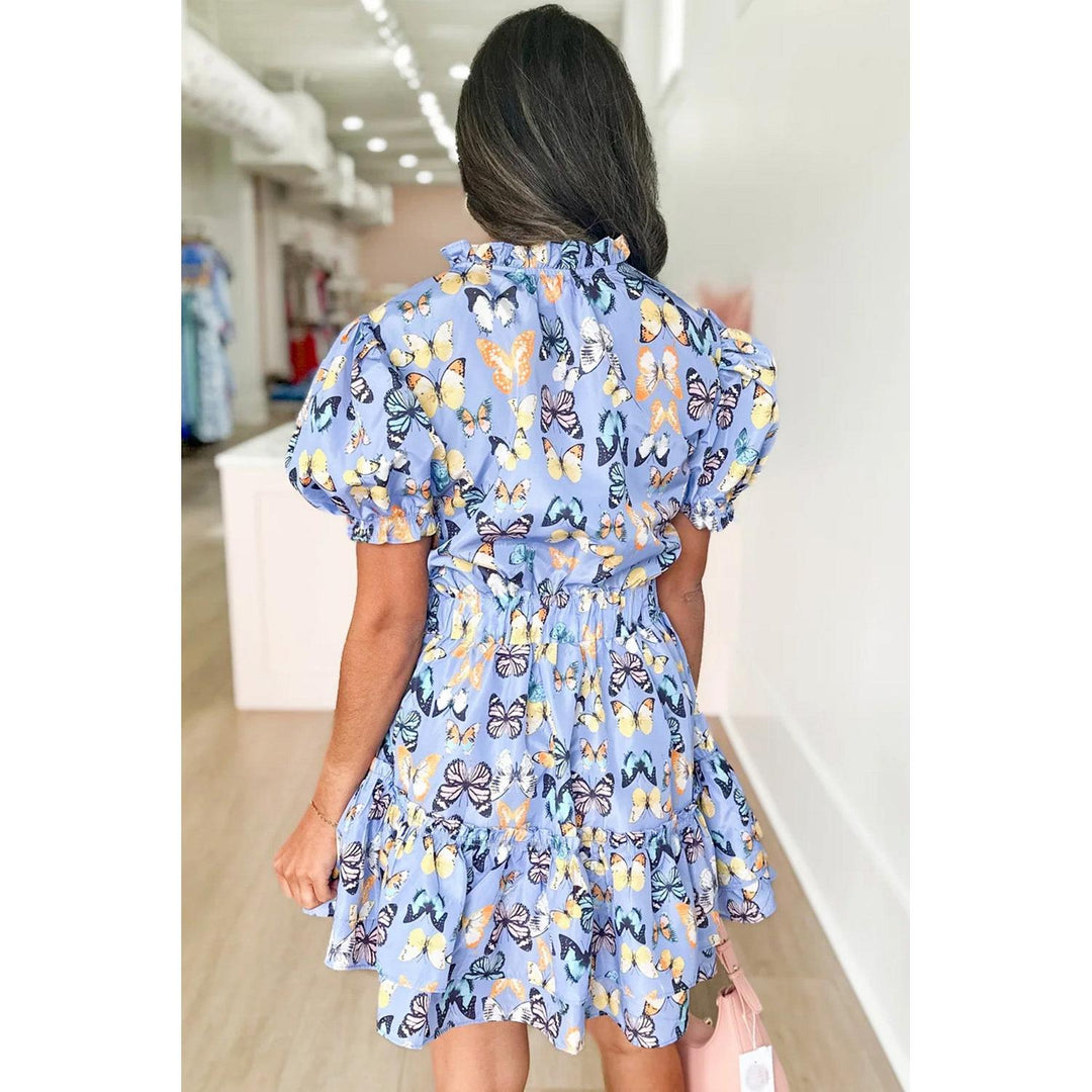 Levoire | Robe À Volants Avec Manches Courtes À Fronces