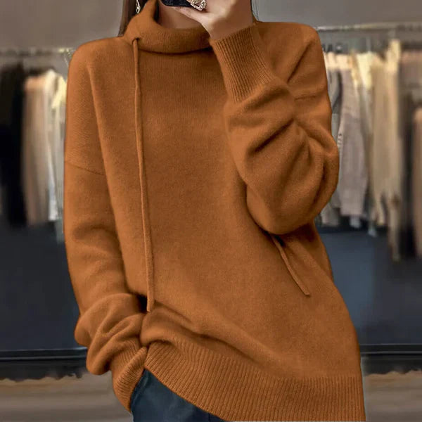 Levoire | Pull En Maille À Manches Longues Et Col Montant Caramel