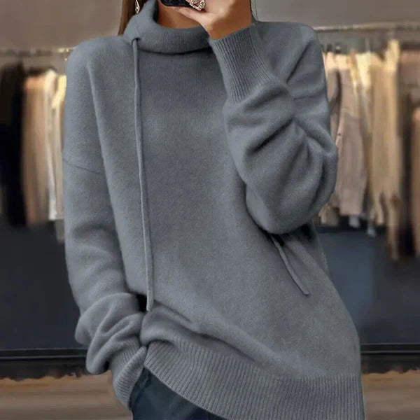 Levoire | Pull En Maille À Manches Longues Et Col Montant Gris