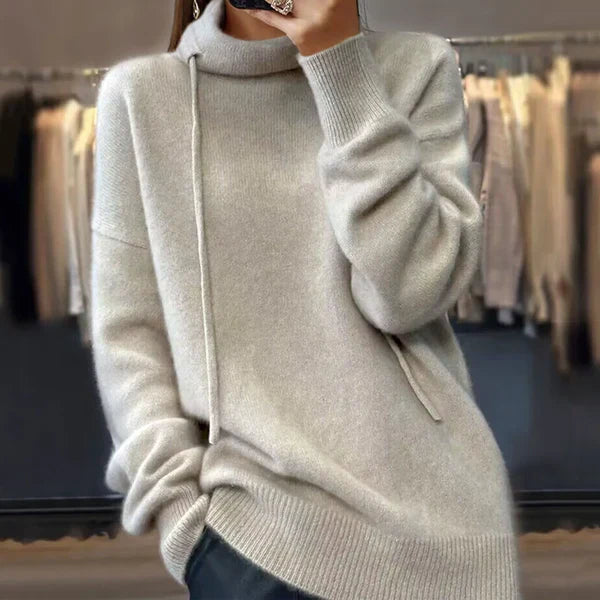 Levoire | Pull En Maille À Manches Longues Et Col Montant Abricot