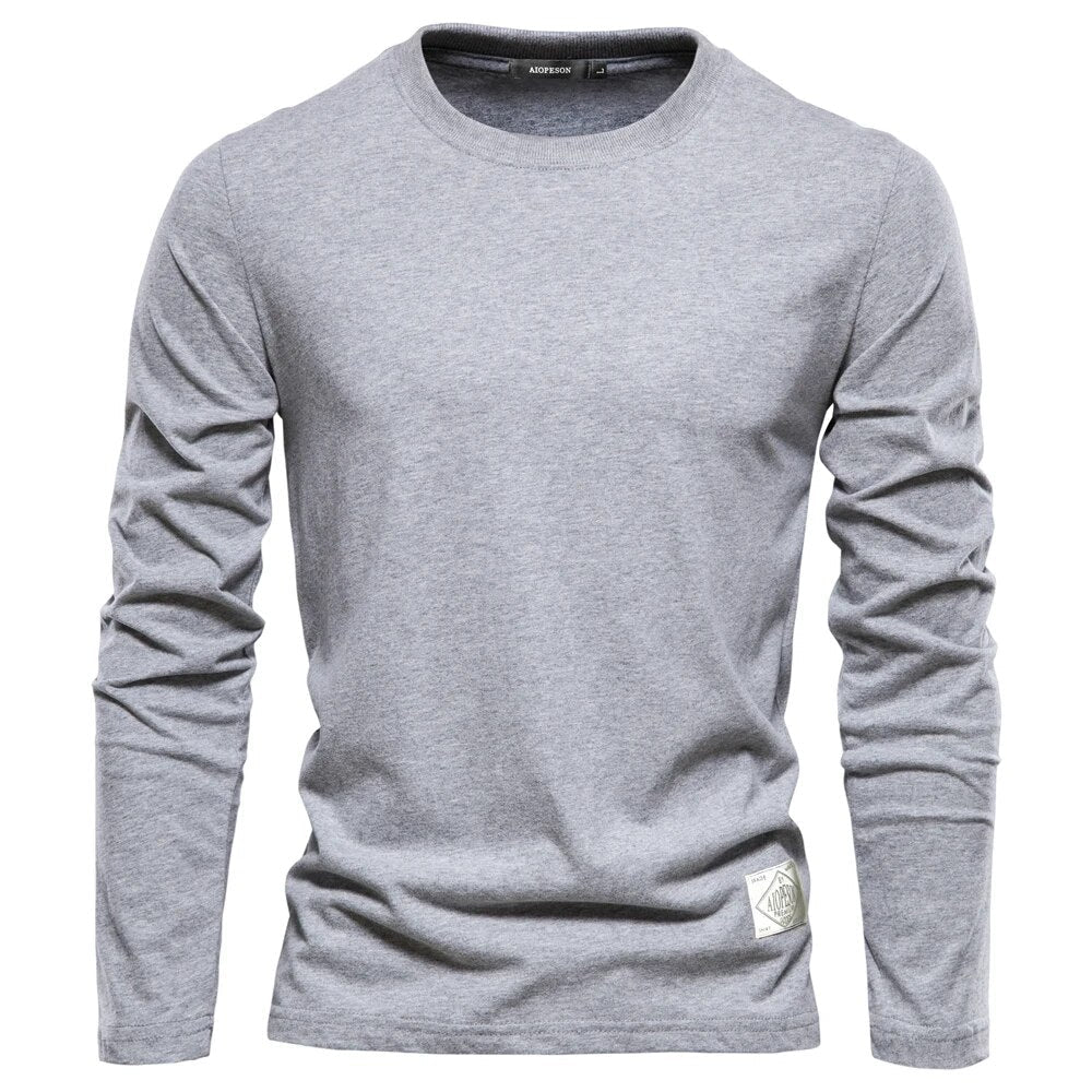Levoire | T-Shirt À Manches Longues Classique Pour Hommes Gris clair