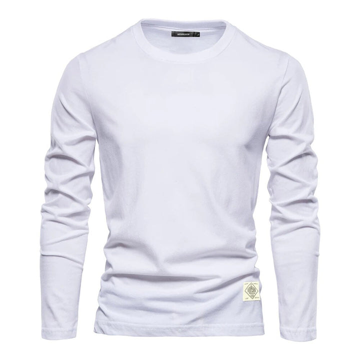 Levoire | T-Shirt À Manches Longues Classique Pour Hommes Blanc