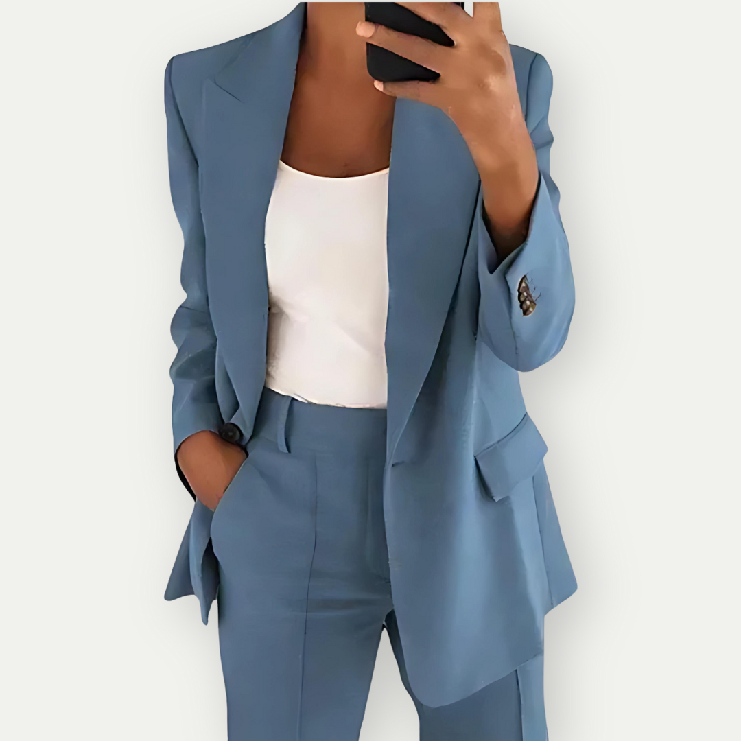 Levoire | Blazer Premium Ensemble Pour Femmes Élégant Et Confortable Tenue Professionnelle Bleu