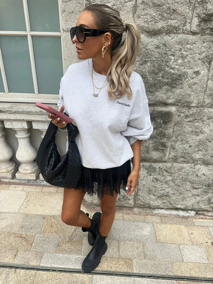 Levoire | Mini Jupe En Dentelle Noire