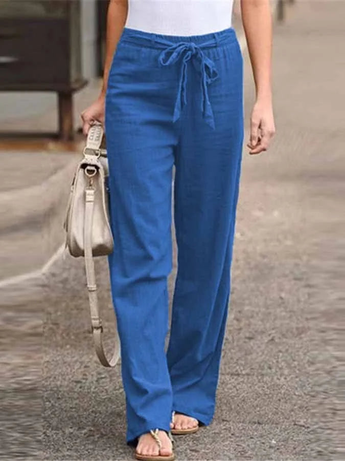 Levoire | Pantalons En Lin Gratuits Bleu