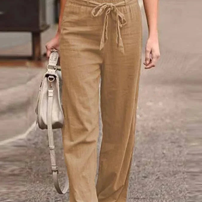 Levoire | Pantalons En Lin Confortables Avec Une Coupe Appropriée Et Un Style Varié Lumière brune