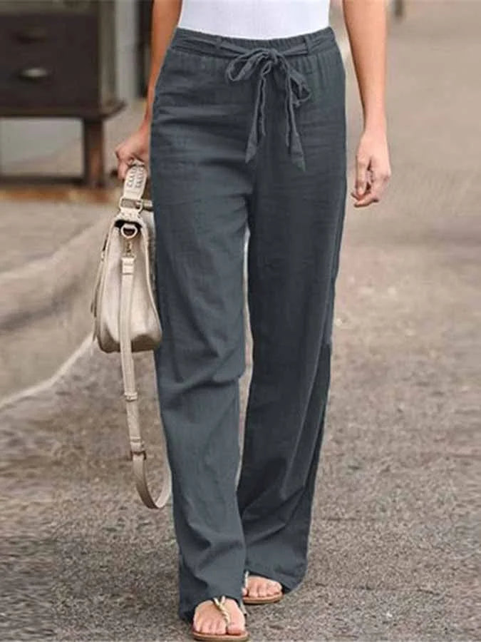 Levoire | Pantalons En Lin Gratuits Gris