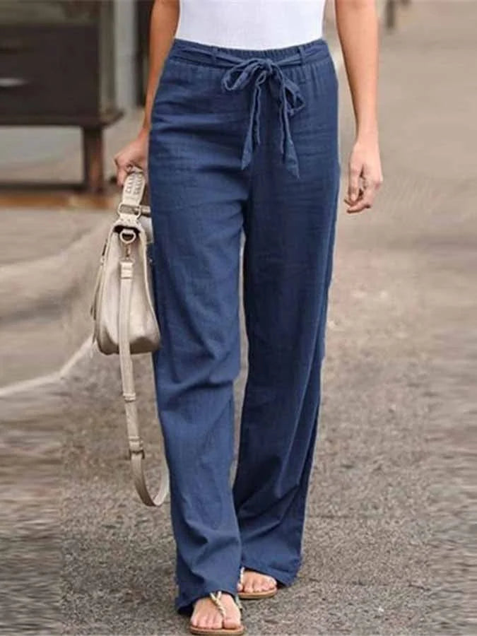 Levoire | Pantalons En Lin Gratuits Bleu marine
