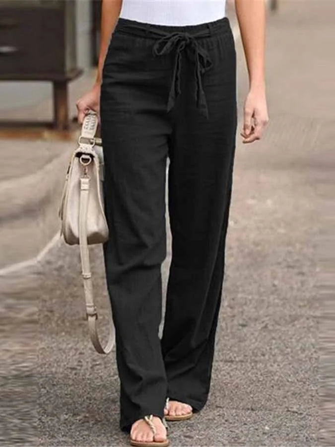 Levoire | Pantalons En Lin Gratuits Noir
