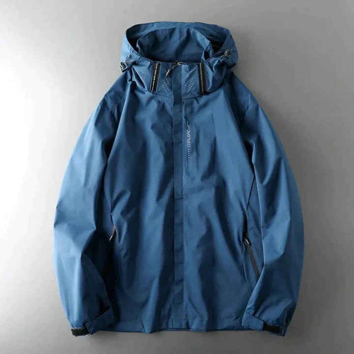Levoire | Veste Imperméable À Manches Longues Avec Zip Et Poches Bleu
