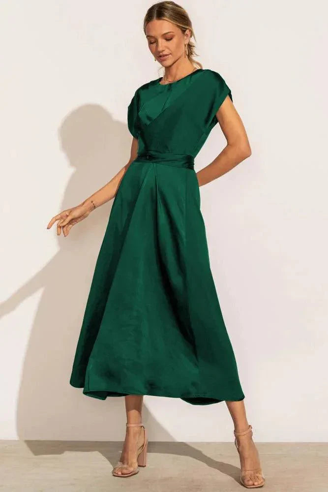 Levoire | Robe De Soirée En Satin De Soie Pour Femmes Bleu foncé