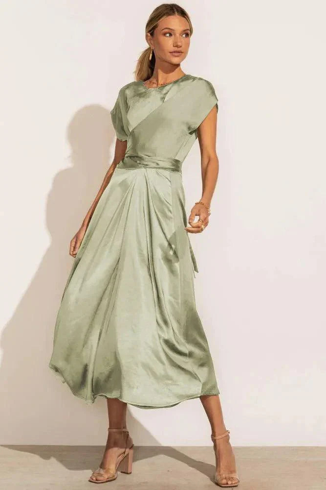 Levoire | Robe De Soirée En Satin De Soie Pour Femmes Vert clair