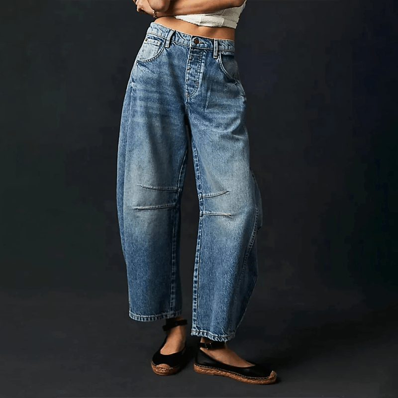 Levoire | Jeans Taille Haute En Denim Pour Femmes Bleu foncé