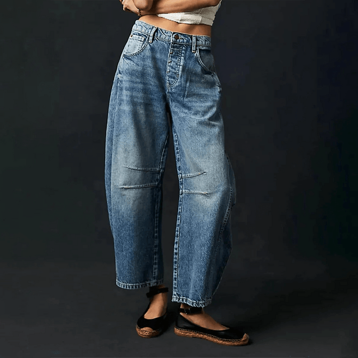 Levoire | Jeans Taille Haute En Denim Pour Femmes Bleu foncé