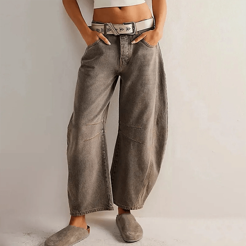 Levoire | Jeans Taille Haute En Denim Pour Femmes Gris