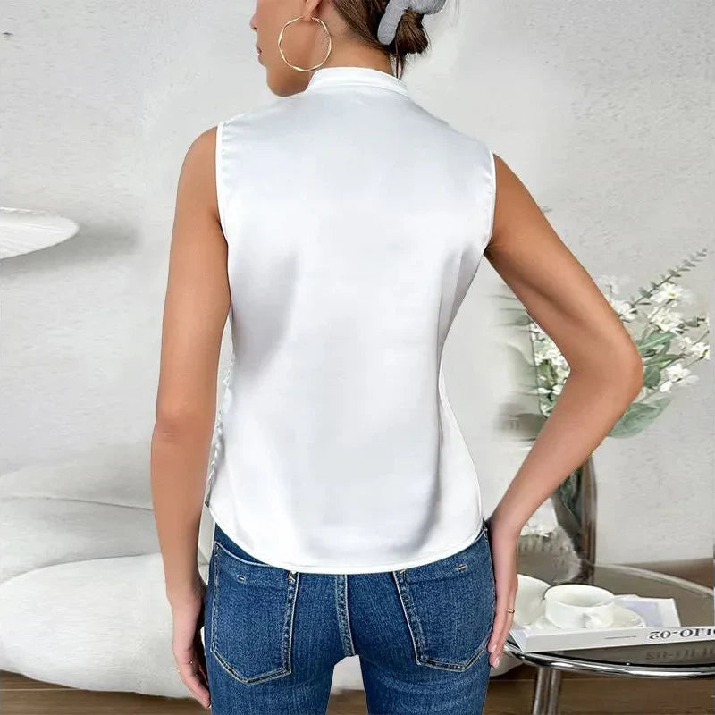 Levoire | Haut Élégant Débardeur Enveloppant Sans Manches Avec Décolleté En V Pour Femmes