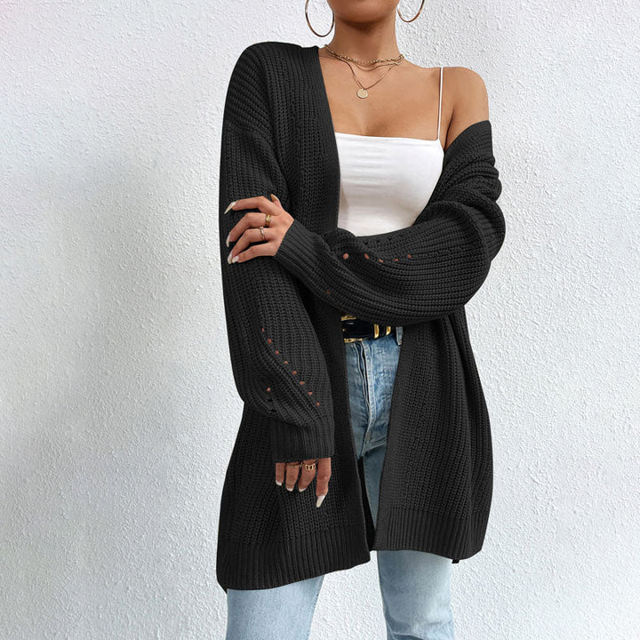 Levoire | Gilet Ouvert Devant Coton Gilet Tricoté Femme Noir