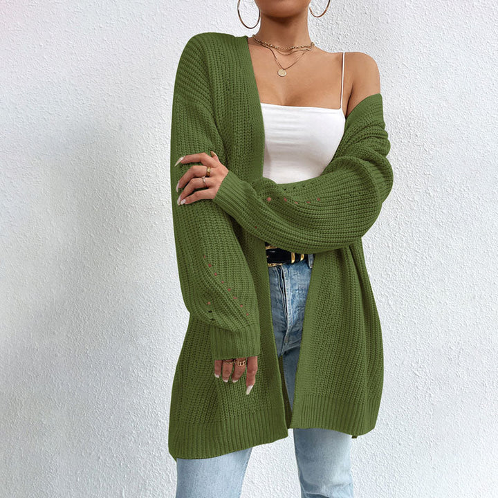 Levoire | Gilet Ouvert Devant Coton Gilet Tricoté Femme Vert
