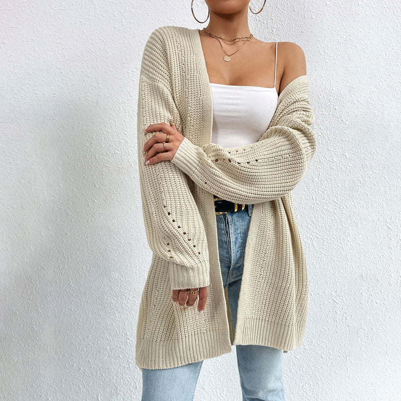 Levoire | Gilet Ouvert Devant Coton Gilet Tricoté Femme Abricot
