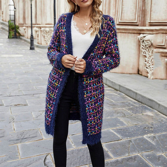 Levoire | Ouverte Devant Gilet En Maille Chaud Femme Lilas