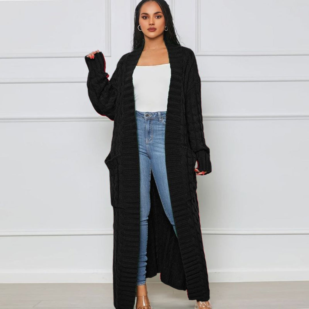 Levoire | Grande Taille Ouverte Gilet Tricoté Gilet Femme Noir