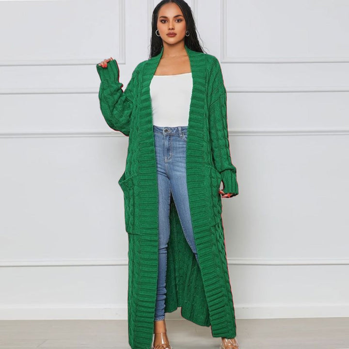 Levoire | Grande Taille Ouverte Gilet Tricoté Gilet Femme Vert