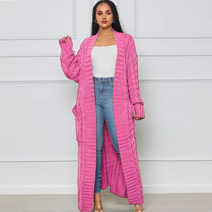Levoire | Grande Taille Ouverte Gilet Tricoté Gilet Femme Rosa