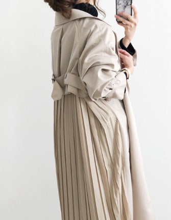Levoire | Manteau Pour Femmes Beige Déperlant Avec Poitrine Simple