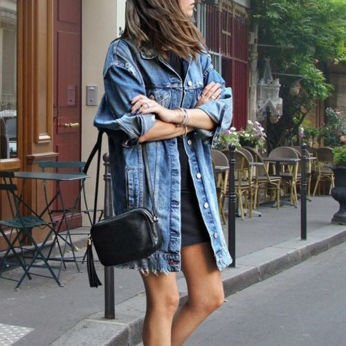 Levoire | Veste En Jean Déchirée Grande Taille Veste En Jean Pour Femmes Bleu