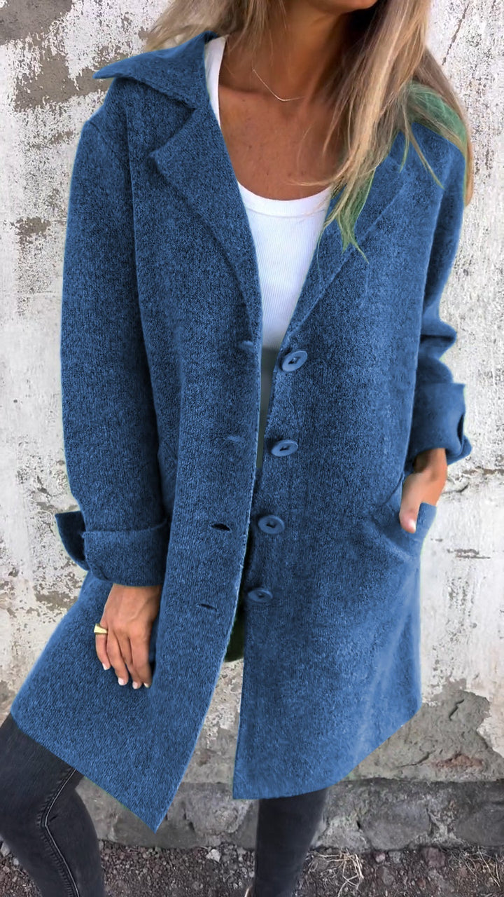 Levoire | Veste D'Automne À Boutons Pour Femmes Bleu