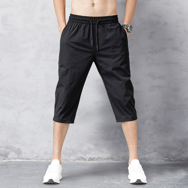 Levoire | Séchage Rapide Pantalon De Bain Capri Taille Élastique Noir