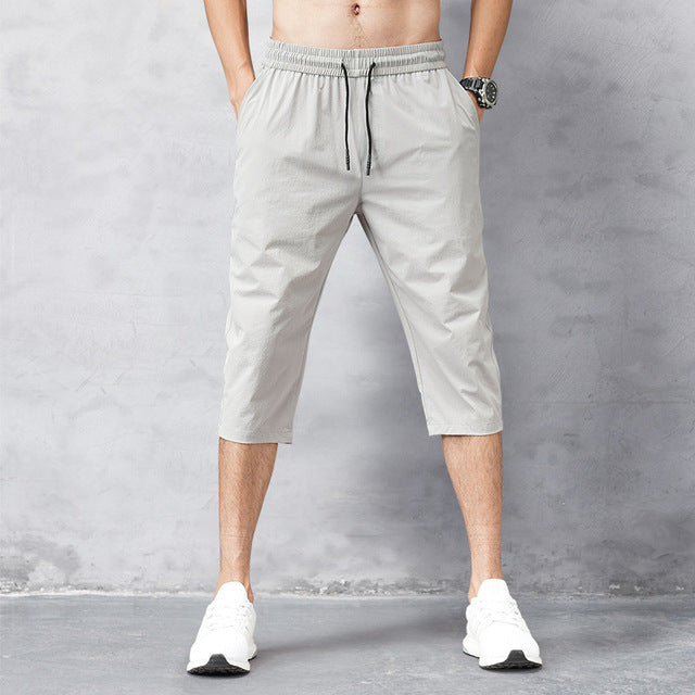 Levoire | Séchage Rapide Pantalon De Bain Capri Taille Élastique Blanc