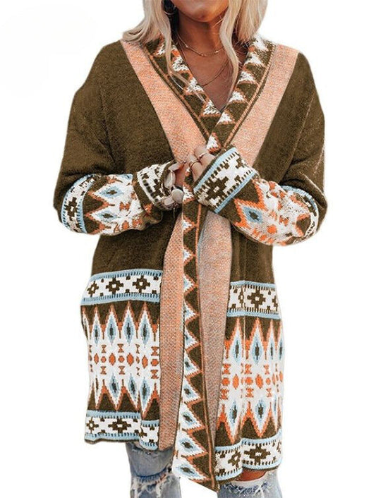 Levoire | Long Coloré Veste En Laine Tricotée Pour Femmes