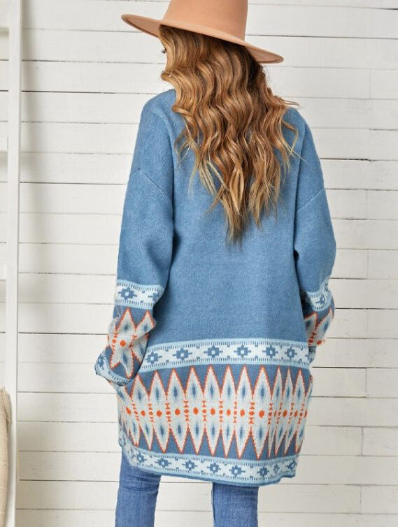 Levoire | Long Coloré Veste En Laine Tricotée Pour Femmes