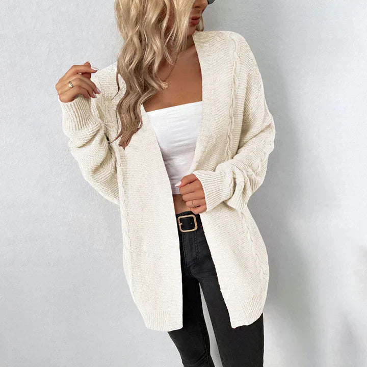 Levoire | Manteau En Tricot Long Et Doux Avec Poches Pour Femmes Beige