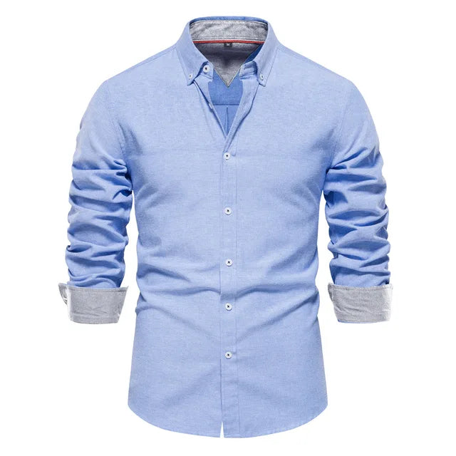 Levoire | Chemise À Col Inversé Pour Hommes Bleu