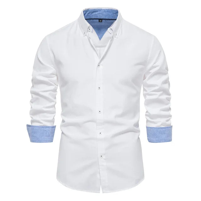 Levoire | Chemise À Col Inversé Pour Hommes Blanc