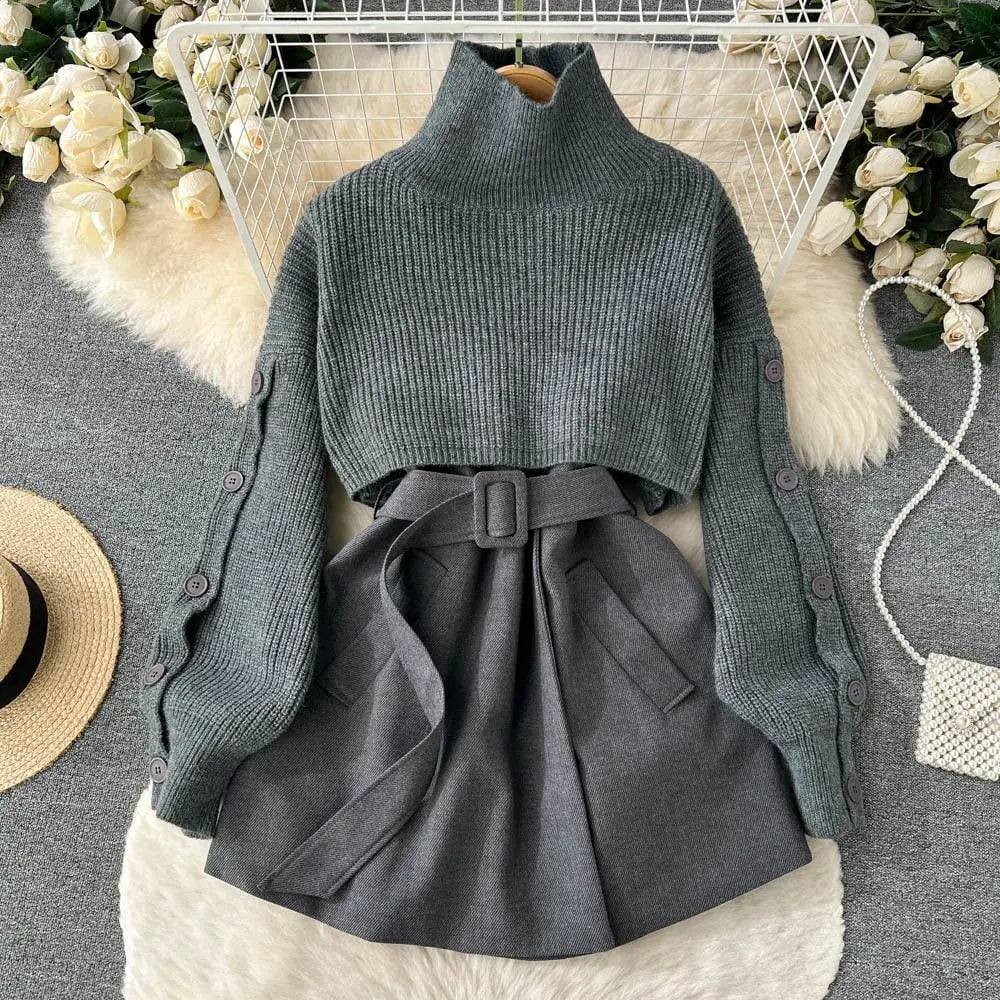 Levoire | Ensemble Tricot Élégant Pour Femmes Gris