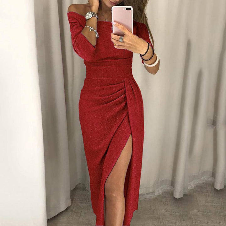 Levoire | Robe Longue Élégante Avec Fente Pour Des Occasions Spéciales Rouge