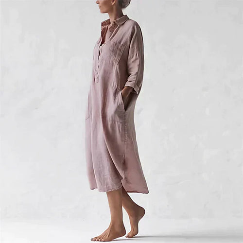 Levoire | Mauve Mi-Longue Blouse Chemisier Robe