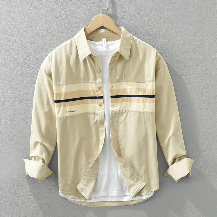 Levoire | Chemise Patchwork Decontractee Elegant Hommes Khaki